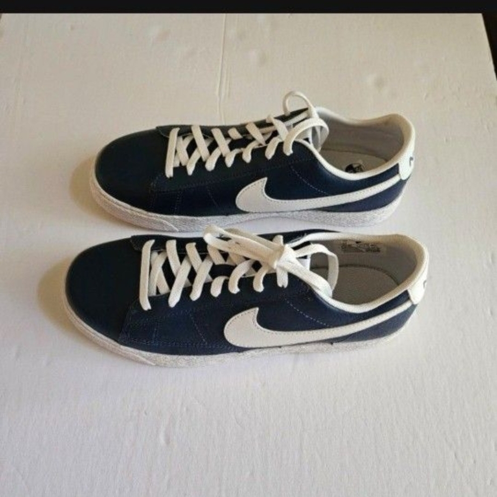 Blue and White Nike Sneakers Classic Design Casual